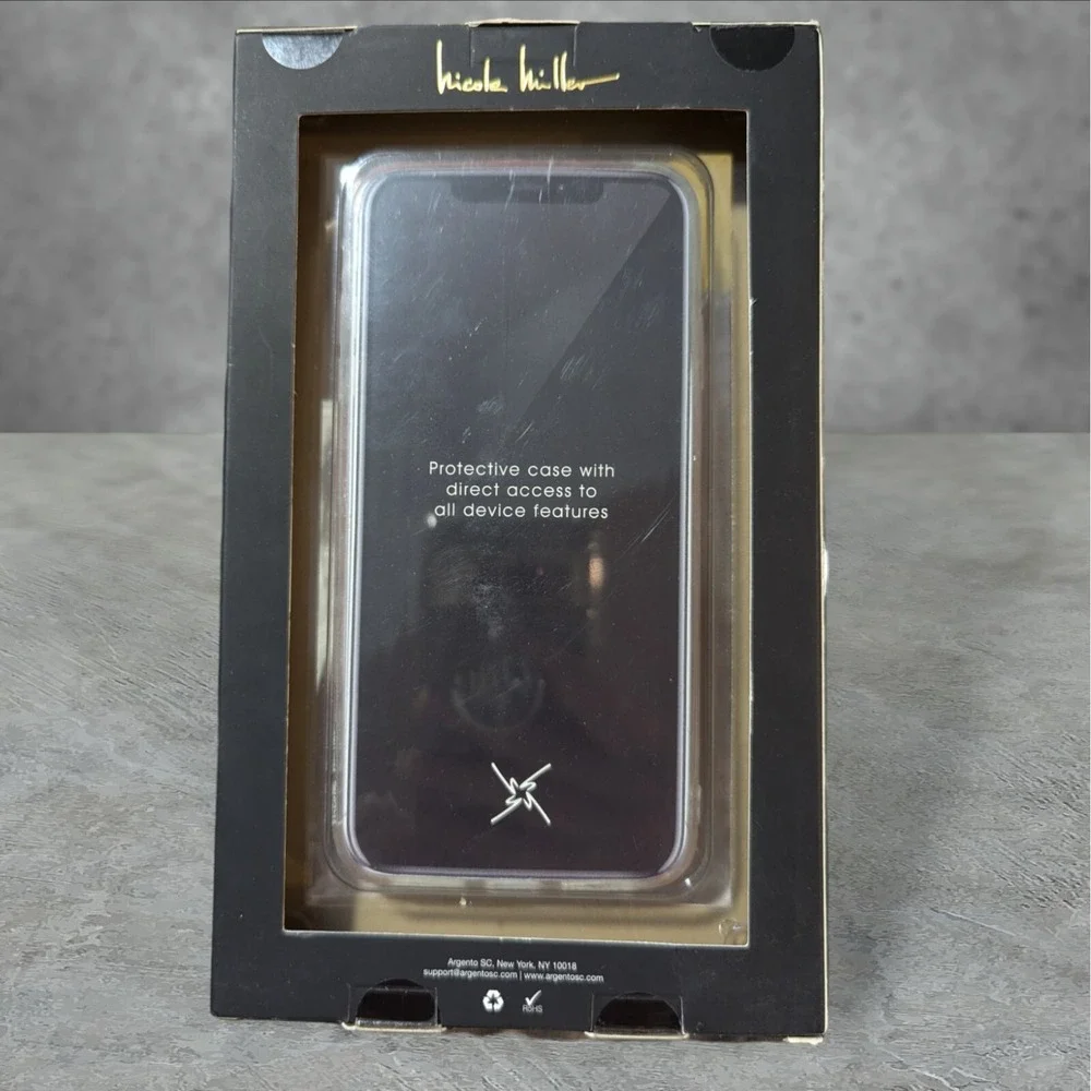 Y6. Nicole Miller Case For iPhone XS Max Pink Glitter Crystals Shimmery Sparkle